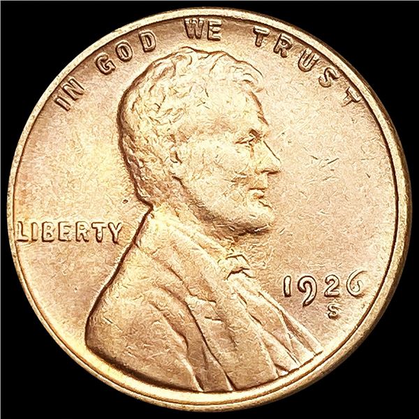 1926-S Wheat Cent NEARLY UNCIRCULATED