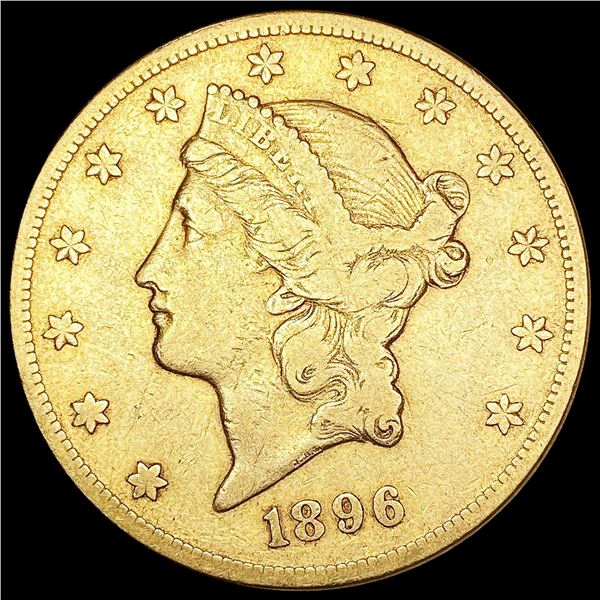 1896 $20 Gold Double Eagle CLOSELY UNCIRCULATED