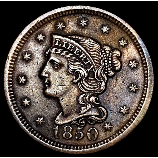 1850 Braided Hair Large Cent CLOSELY UNCIRCULATED