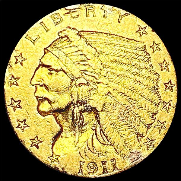 1911 $2.50 Gold Quarter Eagle CLOSELY UNCIRCULATED