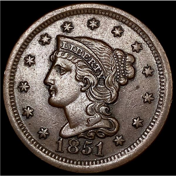 1851 Braided Hair Large Cent UNCIRCULATED