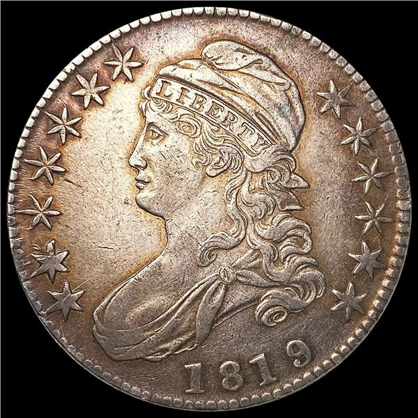 1819/8 Lg 9 Capped Bust Half Dollar NEARLY UNCIRCU