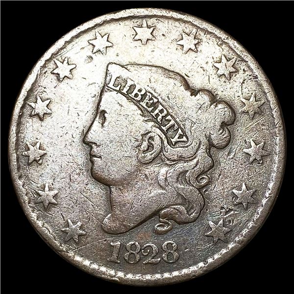 1828 Coronet Head Large Cent ABOUT UNCIRCULATED
