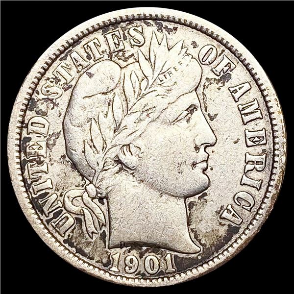 1901-O Barber Dime ABOUT UNCIRCULATED
