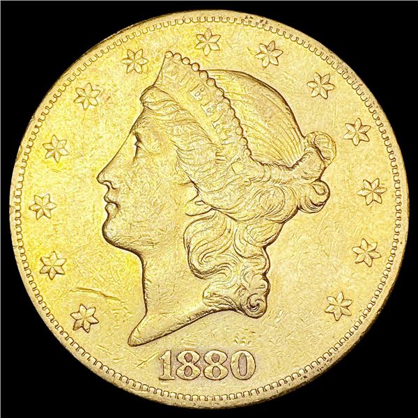 1880-S $20 Gold Double Eagle CLOSELY UNCIRCULATED