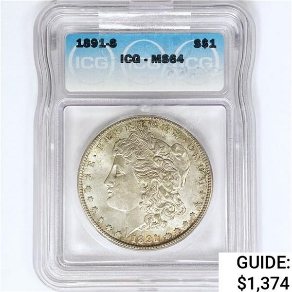 1891-S Morgan Silver Dollar ICG MS64
