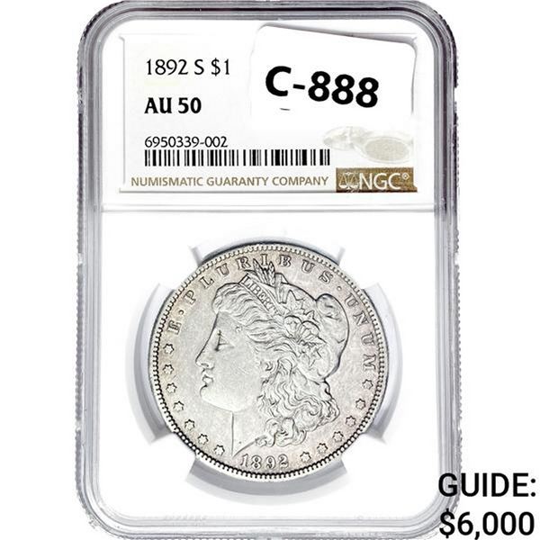 1892-S Morgan Silver Dollar NGC AU50