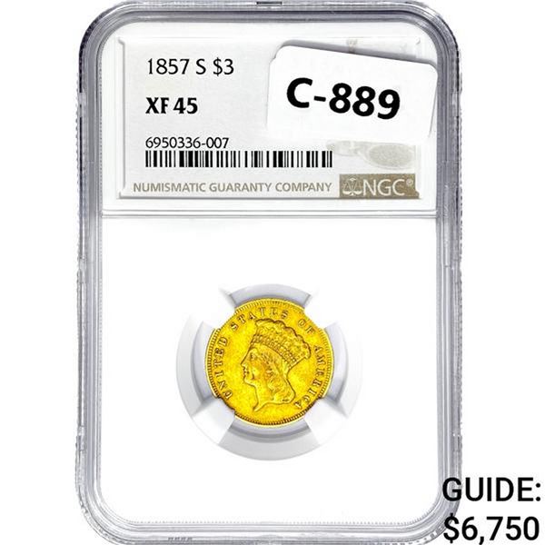 1857-S $3 Gold Piece NGC XF45