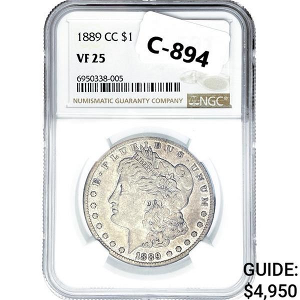 1889-CC Morgan Silver Dollar NGC VF25