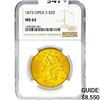 Image 1 : 1873 Open 3 $20 Gold Double Eagle NGC MS62
