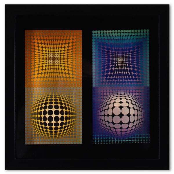 VP - 118 & VP - 108 de la serie Structures Universelles Du Damier by Vasarely (1