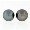 Image 1 : Simple Classic 18k Gold Large 10.75mm Round Gray Tahitian Pearl Stud Earrings