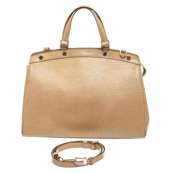 Louis Vuitton Beige Epi Leather Brea MM Satchel Shoulder Bag