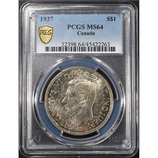 1937 CANADIAN DOLLAR COIN PCGS MS64