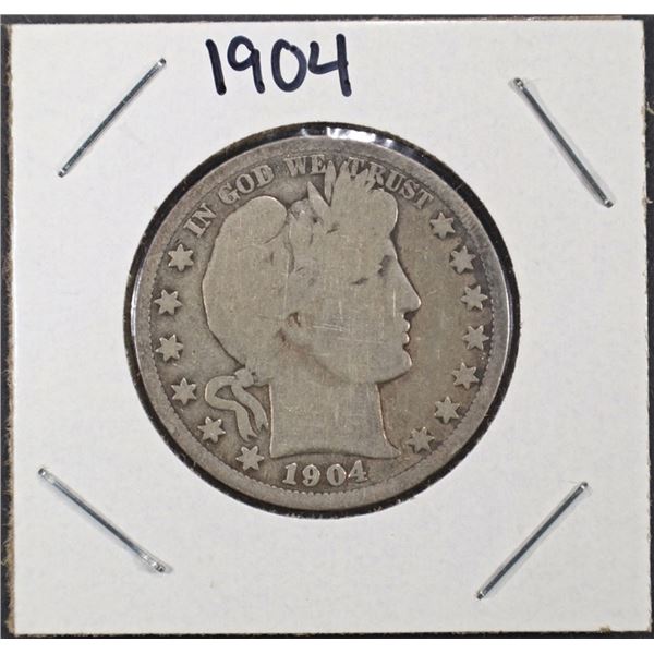 1904-S BARBER HALF DOLLAR VG