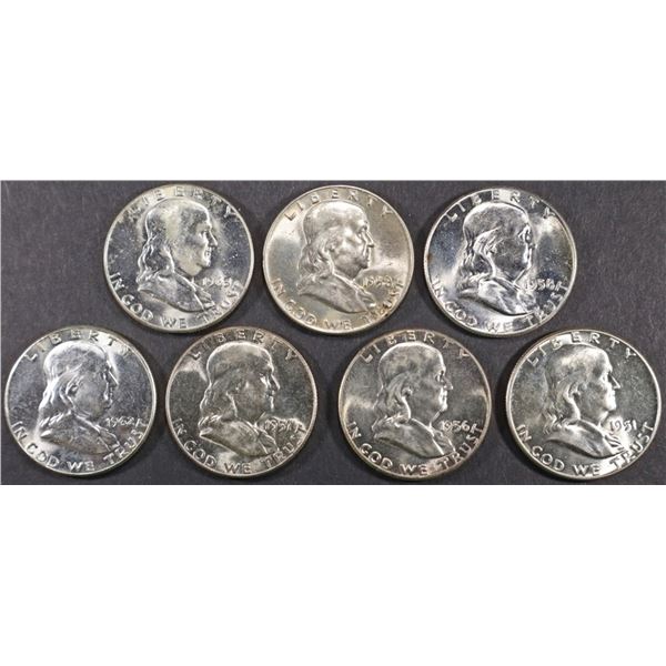 COLLECTORS LOT FRANKLIN HALF DOLLARS