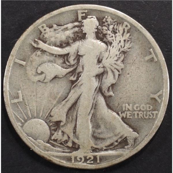 1921-S WALKING LIBERTY HALF DOLLAR FINE