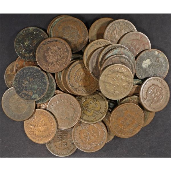 (50) MIXED DATES INDIAN CENTS
