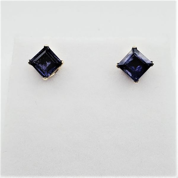 Natural Iolite Earrings-Unused