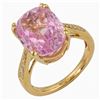 Image 1 : 8.83ct Kunzite 14 K Yellow Gold Ring
