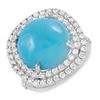Image 1 : 9.7ct Turquoise 14 K White  Gold Ring