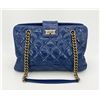 Image 1 : Chanel Blue Glazed Calfskin Quilted Tote Bag