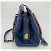 Image 3 : Chanel Blue Glazed Calfskin Quilted Tote Bag