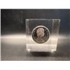 Image 2 : 1966 Silver $1 Silver Coin in a Cube Lucite
