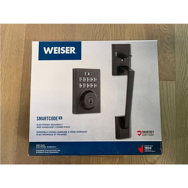 WEISER SMARTCODE 10 ELECTRONIC DEADBOLT & HANDLE SET COMBO PACK