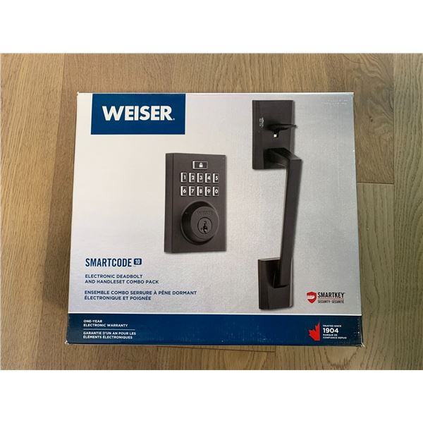 WEISER SMARTCODE 10 ELECTRONIC DEADBOLT & HANDLE SET COMBO PACK