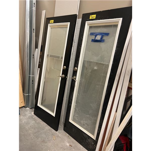 PAIR OF STEEL & GLASS DOORS