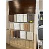 Image 1 : CABINET DOOR SAMPLE DISPLAY RACK WITH ASSORTED CABINET DOOR SAMPLES