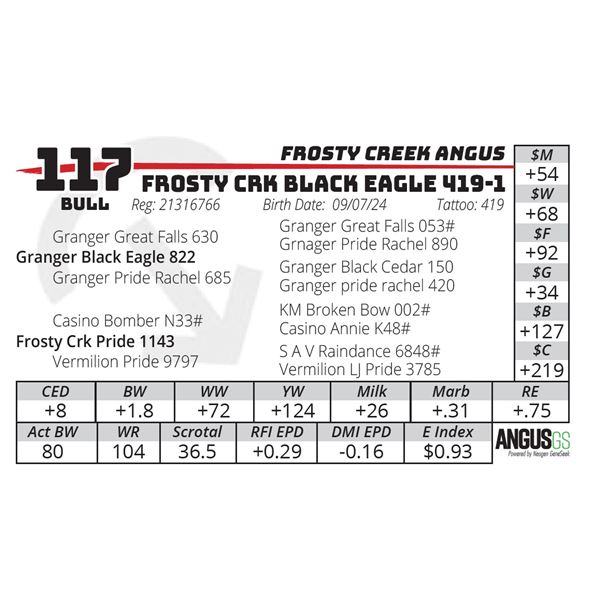 FROSTY CRK BLACK EAGLE 419-1