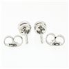 Image 4 : NEW Solid 14k White Gold 0.42 ctw Bezel Set Round Brilliant Diamond Stud Earring