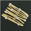Image 8 : 18k Solid Gold 1.52in. Wide Cable Crossover Pave Diamond Cuff Flexible Bracelet