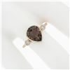 Image 3 : 18K Rose Gold 3.36 ctw Pear Smoky Topaz Solitaire Diamond Accents Open Work Ring