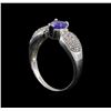 Image 4 : 14KT White Gold 0.70 ctw Tanzanite and Diamond Ring