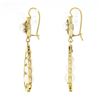 Image 4 : Vintage 14K Yellow Gold Pearl Scalloped Open Elongated Tear Drop Dangle Earrings