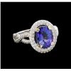 14KT White Gold 3.21 ctw Tanzanite and Diamond Ring