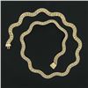 Image 3 : Italian 14k Gold 17.5" Wavy 3 Row Popcorn Link Necklace W/ Safety Clasp Latch