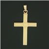Image 3 : Petite Antique 14K Yellow Gold Hand Engraved Simple Puffed Square Cross Pendant