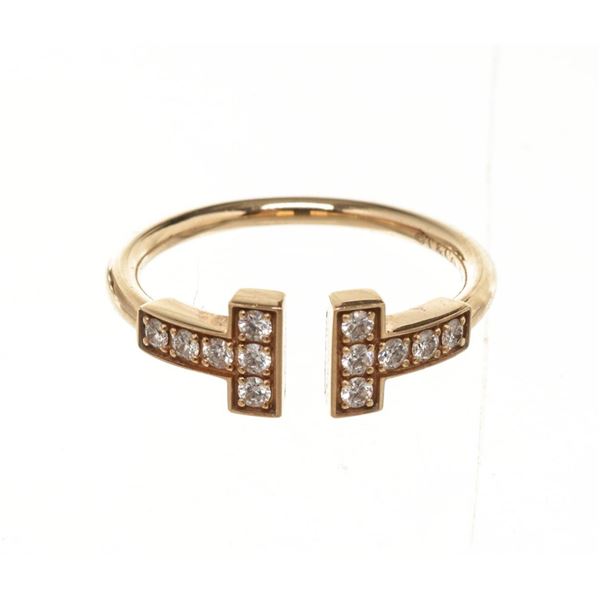 Tiffany & Co Gold T Wire Diamond Ring 4.5