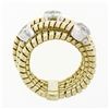 Image 7 : 18k TT Gold Round Diamond Cluster Wide Multi-Crossover Statement Band Ring Sz 6