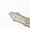 Image 4 : Antique Art Deco 14k White Gold 0.05 ctw Single Cut Diamond Open Filigree Bar Pi