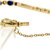 Image 4 : 18K Yellow Gold 2.60 ctw Alternating Oval Sapphire Round Diamond Chain Bracelet