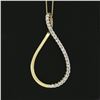 Image 6 : 14K Yellow Gold .30 ctw Diamond Open Tear Drop Infinity Loop Pendant 20" Box Cha