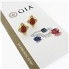 Image 7 : 18k Gold GIA Cert. Oval Cabochon Coral & Round Diamond Omega or Clip On Earrings