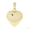 Image 3 : NEW 14k Yellow Gold Engraved Floral Work w/ Black Enamel Heart Locket Pendant
