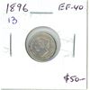 Image 1 : 1896 Canadian Victorian Silver 5 Cents. EF-40.