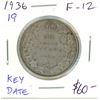Image 1 : 1936 Canadian Silver 50 Cents. The last issue of King George V. F-12. Key Date.